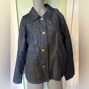 Liz Claiborne Jacket Blazer Dark Denim  Lizwear Womens Large